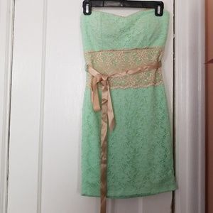 strapless lace dress bodycon